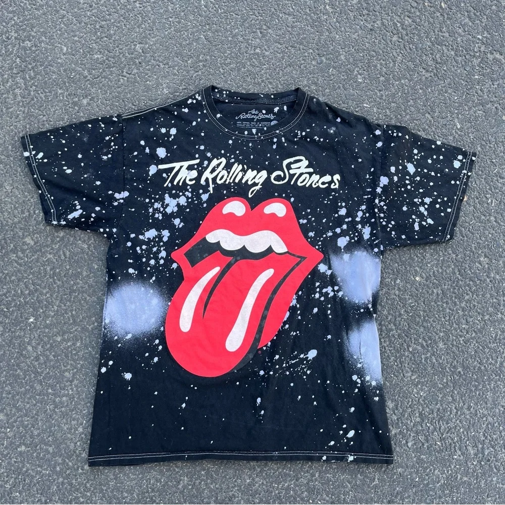 The Rolling Stones Paint Splatter Graphic Band Tee Shirt Large - Picture 1 of 3